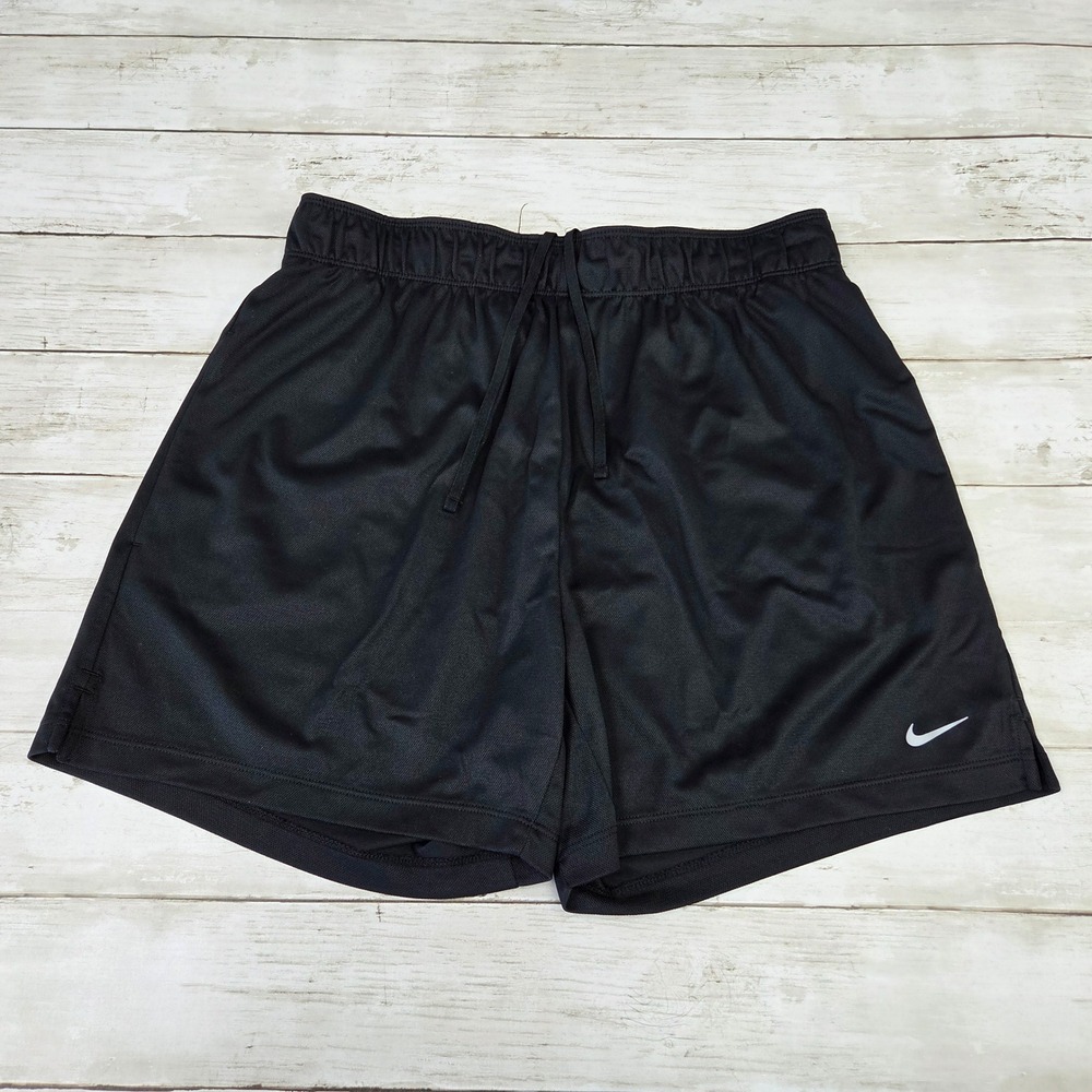 Nike Athletic Shorts Women Medium Black Drawstring Mesh Pockets Running Workout